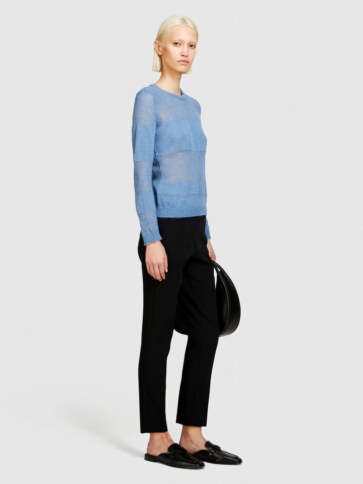 Alpaca blend sweater - women's crew neck sweaters - Light Blue | Sisley image number 2